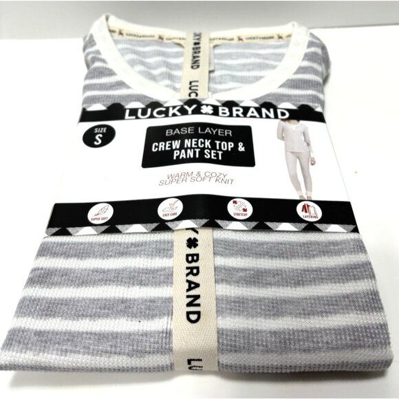 Lucky Brand PJ Set Small Crew Neck Top Pants Cozy Warm Thermal Base Layer Lounge - Picture 5 of 5